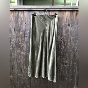 Olive green satin Babaton maxi